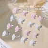 Popular Joyería de Mariposa Producto Terminado con Diamantes, Perlas Marquesa, Diamantes de Cristal, Cristal de Hielo Polvo Blanco, Diamante Grande Mariposa Joyería para Uñas con Diamantes