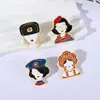 Avatar Creativo Estilo Ruso Llevando un Sombrero, Broche de Niña de Pelo Corto, Insignia de Ropa Moderna y Versátil, Hebilla de Cinturón