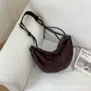 Bolso de Hombro Cruzado de Gamuza de Gran Capacidad Nuevo Esmerilado Otoño Invierno Forma de Luna Bolso de Mano Informal para el Brazo Bolso de Mujer