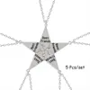 Collar de Amistad Personalizado para Amigos Estudiantes Cinco Formas Geométricas Personalidad Simple Costura Amigos Colgante para Novia