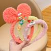 Nueva diadema para niños, antideslizante, de Corea del Sur, con horquilla para el pelo, de peluche para estudiantes, linda diadema para lavarse la cara con las orejas de niña