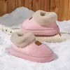 Chinelos de Algodão com Costas Fechadas, Pelúcia e Camurça para Outono e Inverno, para Homens e Mulheres, Sola Grossa, Quentes, para Casa e Uso Externo, Antiderrapantes, Chinelos de Pelo Sintético para Casais