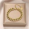 Nova Promoção Quente Pulseira de Aço Titânio Europeia e Americana Estilo Ins Feminino Personalizada Fashionável Pulseira Resistente à Cor Pulseira Banhada a Ouro Anti-desbotamento