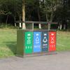 Bote de Basura para Exterior Acero Inoxidable Gran Capacidad Escena Pequeña Jardín Comunitario Saneamiento Dos Tres Cuatro Clasificación Papelera Venta al por Mayor