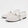 Sapatos Flats Mary Jane Cruzados Africanos Plus Size 35-43 Malha Estampa de Leopardo Tira Única Bico Redondo Versátil Respirável