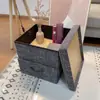 Taburete de Almacenamiento de Madera para el Hogar con Tela, Taburete para Mesa de Comedor, Taburete Plegable Multifuncional con Patas de Madera, Taburete de Sofá con Almacenamiento