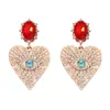 Comercio electrónico transfronterizo popular Joyería de Yiwu Ojos adorables Incrustaciones de diamantes Versátil Lujo ligero Temperamento Pendientes casuales Pendientes para mujer