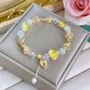 Pulsera de cristal Spring Mori para mujer, encantador colgante irregular, pulsera de cristal súper brillante, estilo festivo, pulsera fresca