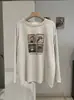 KEKEZOON Camiseta de Manga Larga con Cuello Redondo y Estampado de Gatos y Perros de Cuatro Diseños, Corte Holgado, de Longitud Media, Venta al por Mayor 9058