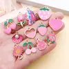 Aleación de Zinc Rojo Rosa Goteo de Aceite Fresa Cereza Corazón Flor Colgante DIY Hecho a Mano Pendientes Pulsera Joyería Accesorios
