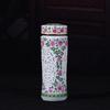 Taza Termo Cerámica Doble Capa con Tapa para Hombres y Mujeres Taza de Agua Porcelana Azul y Blanca Taza Hueca Taza de Té Regalo Portátil para Viaje Taza de Viaje