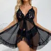 Camisola Sexy de Encaje con Cuello en V Estilo Europeo y Americano Set Multicolor Lencería al por Mayor Amazon Suministro Transfronterizo