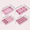 4 piezas - Caja de almacenamiento para exhibición de joyas y bisutería, organización de escritorio, plato de almacenamiento para maquillaje, estante de almacenamiento para pendientes, pulseras, anillos