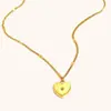 Moda Europeia e Americana Transfronteiriça Nicho Versátil Pingente Aço Inoxidável Banhado a Ouro 18K Mini Zircônia Coração Flor de Mês Colar