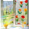 Xc9023 Comércio Exterior Laser Tulipa Romântica Decoração de Casa Embelezamento Eletrostática Aderência Adesivo de Vidro Atacado Sem Cola