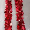 Decoração de Natal Cor Sólida Estrela de Cinco Pontas Fita de Lantejoulas Guirlanda Tiras Coloridas Densas Artigos de Decoração para Festa de Feriado Enfeites para Pendurar