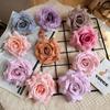 Flor Artificial Rosa com Pétalas Enroladas 12 Cores Cabeça de Flor Falsa Flores Artificiais de Alta Qualidade Decoração de Parede de Flores para Casamento Diâmetro 9cm Fabricante de Flores Artificiais