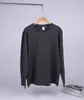 Primavera e Outono 180g Descente Algodão Manga Longa Masculino e Feminino Cor Pura Versátil Camada Base Gola Redonda Top de Outono Logo Cor Pura Atacado