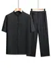 Traje de Verão para o Dia dos Pais 2026 Camisa de Seda Gelada de Manga Curta para Homens de Meia-Idade, Roupa Casual de Verão para Avôs Idosos