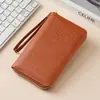 Porta-Passaporte Longo Rfid Transfronteiriço Bolsa para Armazenamento de Passagens Documentos Bolsa de Mão com Zíper Multi-Funcional para Viagem Bolsa para Passaporte