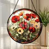 Colgante de Vidrio de Amapola de Colores Adorno de Vidrio para el Hogar Decoración de Ventana Atrapasoles para el Jardín