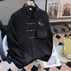 Sentido del Diseño Guofeng Camisa Casual para Hombre Primavera Nueva Camisa China de Manga Larga Holgada Moderna Ripper Atractivo Abrigo Tang