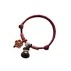 Pulsera de Nuevo Estilo Chino, Pulsera de Cuerda Roja del Año del Zodiaco, Pulsera Trenzada de Madera de Durazno para Niños, Roja de Seguridad con Transferencia de Sándalo para Niña