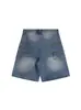 Shorts de Mezclilla Estilo Old Money Disfrazados para Hombre, Pantalones Casuales Sueltos Rectos de Cinco Puntos de Verano