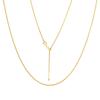 Collar de Acero de Titanio Ajustable Tipo Aguja con Perlas Cadena Universal de Oro de 18K Cadena de Caja con Cuentas Mayoreo