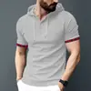 Ropa europea y americana nueva transfronteriza para hombre, camisetas deportivas casuales de manga corta para hombre primavera-verano, sudaderas con capucha de talla grande de comercio exterior, modernas y geniales