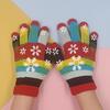 Guantes Gruesos de Doble Capa para Niños, Guantes Cálidos de Cinco Dedos para Niños y Niñas, Guantes Cálidos para Estudiantes, Guantes de Dibujos Animados de Seis Colores