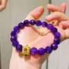 Pulseira de Ágata Calcedônia Natural Colorida Confortável com Facetas de Diamante de Alta Qualidade 10mm Pulseira