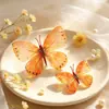 Mini decoración de mariposa de seda colorida para simulación de habitación de boda, para decoración de pared de fondo de boda y accesorios para fotos