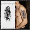 [15 opcional] Inglés flor cuerpo palabra explosión media manga tatuaje de jugo herbal impermeable duradero para hombres alto valor de color