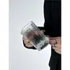 Taza de Café con Rayas Simples de Vidrio para Hielo, Americano, Latte, Taza para Jugo, Taza para Bebida Fría, Taza para Leche de Hogar, Vaso para Agua