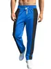 Calças Compridas Masculinas Listradas Patchwork com Cordão Tamanho UE Amazon Comércio Exterior Casuais Retas Largas Esportivas Casuais