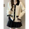 AliExpress Estilo Francés Hombro Caído Estilo Pequeño Chanel Solapa Bloque de Color Suéter de Punto para Mujer Otoño Invierno Temperamento Adelgazante Cubre Vientre