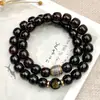 [Zodíaco] Pulseira de Mão Círculo Duplo Bodhi com Coração de Ganância Material Antigo Masculino Benmingfo Contas de Bodhi Buda Wen Pulseira para Brincar Atacado