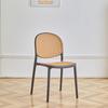 Silla de comedor apilable de plástico y ratán nórdico, famosa en Internet, con respaldo, para apartamentos pequeños, sencilla, para mesa de comedor y taburete.