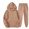 Conjunto Masculino de Cor Sólida para Primavera e Outono Moletom com Capuz Esportivo Traje de Duas Peças Roupa Masculina de Primavera e Outono