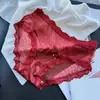 [Rojo Ancola] 880# Ropa Interior Roja Grande de Año Nuevo Malla de Encaje Seda de Hielo Ropa Interior Roja