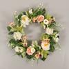 Hongyu transfronterizo decoración de primavera flor rosa corona simulación planta hogar sala de estar puerta decoración colgante Amazon