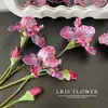 Flor de Iris Simulada Estilo Óleo sobre Lienzo Flor de Seda para Decoración de Sala de Estar, Arreglo Floral, Decoración de Bodas, Accesorio para Fotos, Sin Mantenimiento