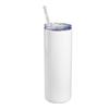 Taza de acero inoxidable con sublimación de transferencia de calor, taza con revestimiento blanco, taza recta de acero inoxidable blanca de 20 oz impresa