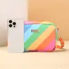 2025 nuevo bolso de hombro cruzado para mujer estilo pintura al óleo arcoíris moda bolso cuadrado pequeño comercio exterior una generación de pelo