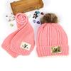 Gorro de lana con bola de pelo en forma de V grande para invierno, nuevo gorro cálido de invierno, bufanda, conjunto de dos piezas, traje MZ5263