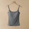 Camisola Estilo Caricatura para Realzar el Busto de Mujer, Verano Ajustada, Hace que los Pechos Pequeños se Vean Más Grandes, con Almohadillas en el Pecho, Camiseta sin Mangas, Capa Base, Ropa Interior