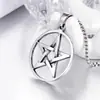 Venta caliente estilo coreano colgante de estrella de seis puntas de acero de titanio etiqueta redonda de acero inoxidable de moda collar de acero inoxidable de personalidad