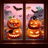 Decoraciones de Halloween: telaraña, pegatinas electrostáticas de fantasmas, arreglo de escena para ventana de centro comercial, calabaza, murciélago, pegatinas de cristal