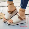 Zapatillas de Plataforma Pequeña Transfronterizas 2026 para Mujer, Sandalias Tejidas de Suela Gruesa para Verano al Aire Libre, Talla 43, Estilo Europeo y Americano